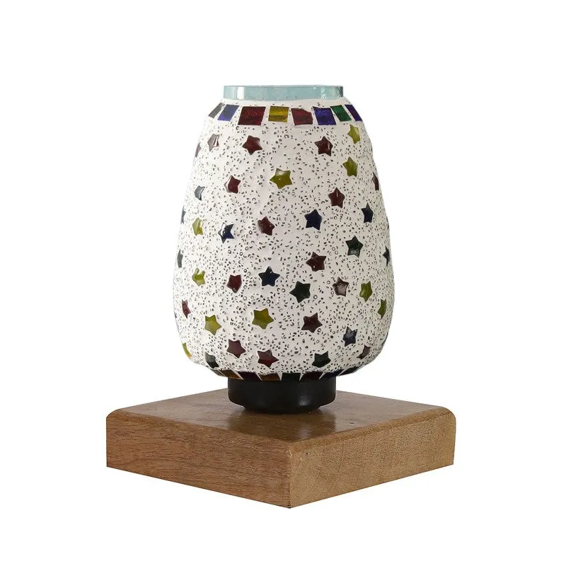Velora Glass Table Lamp With Wooden Base - Multicolor media 6