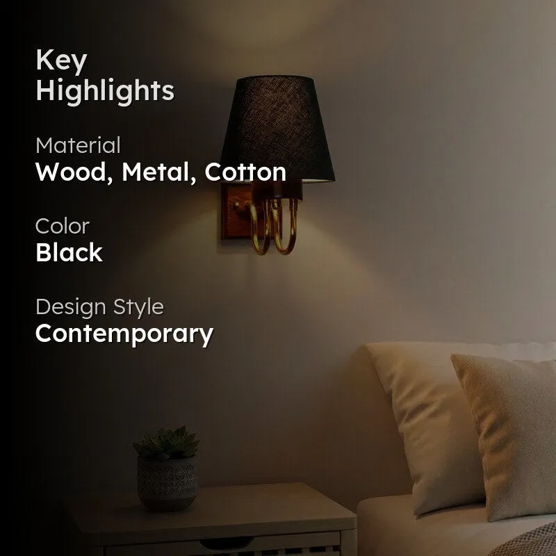 Gilded Arch Decorative Cotton Wall Lamp - Black media 2