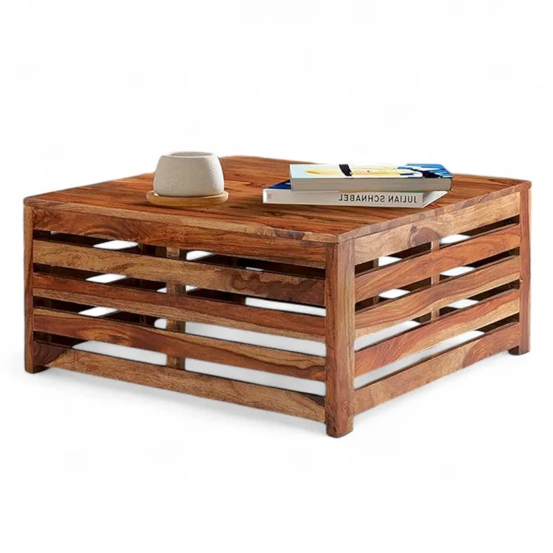 Qervon Sheesham Wooden Center Table - Brown media 5