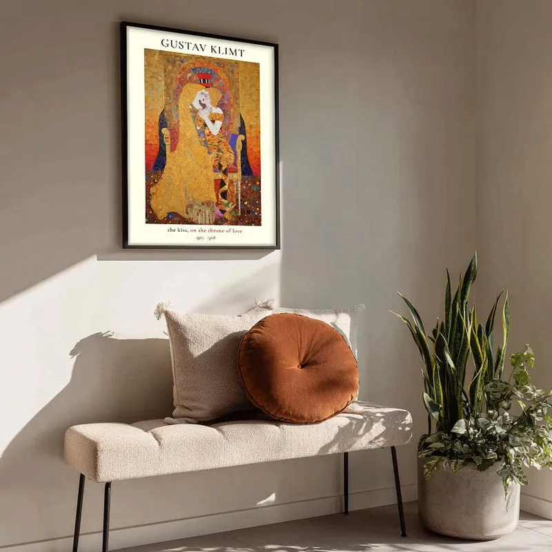 Kiss of Love Gustav Klimt Archival Canvas Wall Painting - Black Frame media 4