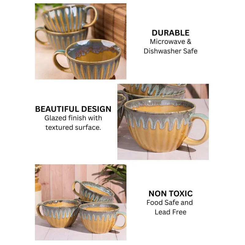 Porcelli Ceramic Coffee Mug (300 mL Each) - Set of Four media 4