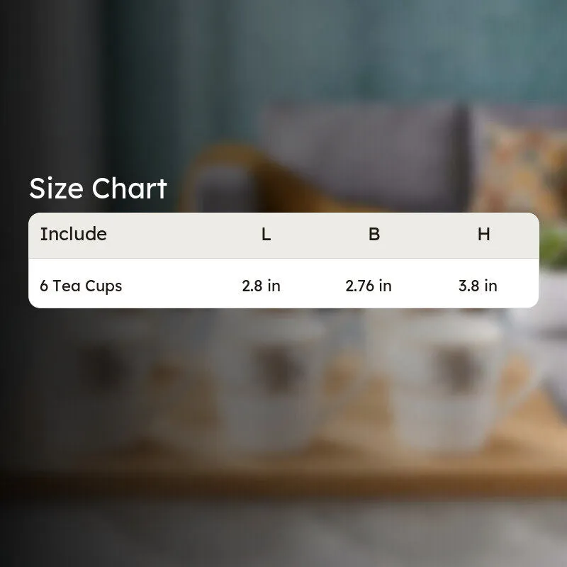 Serene Bone China Tea Cup (180 mL Each) - Set Of Six media 6