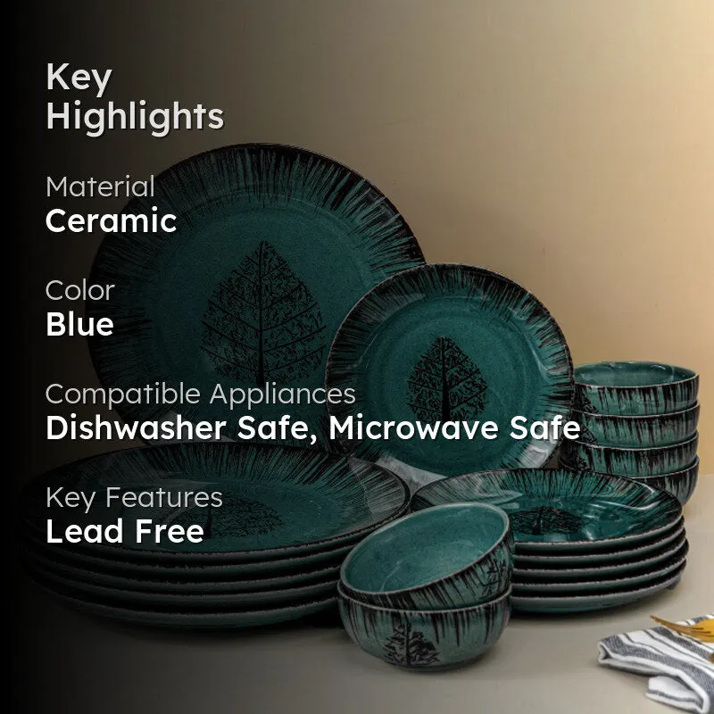 Tree Motif Ceramic Dinner Set - 18 Piece Set media 2