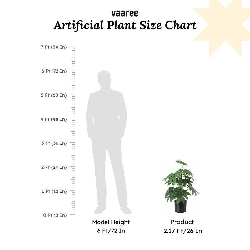 Faux Philodendron Silk Plant With Black Plastic Pot - 2.13 ft media 7