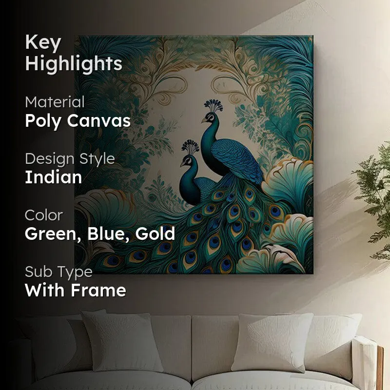 Graceful Peacocks Poly Canvas Wall Painting media 2