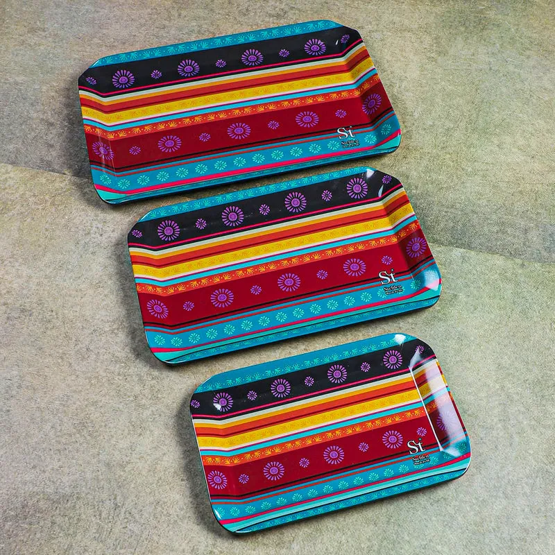 Ethnic Borders Melamine Serving Tray - Set Of Three media 3