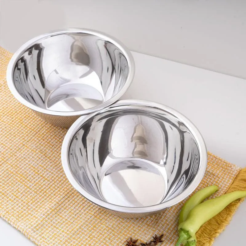 Circular Steel Mixing Bowl (5200 mL Each) - Set Of Two media 3