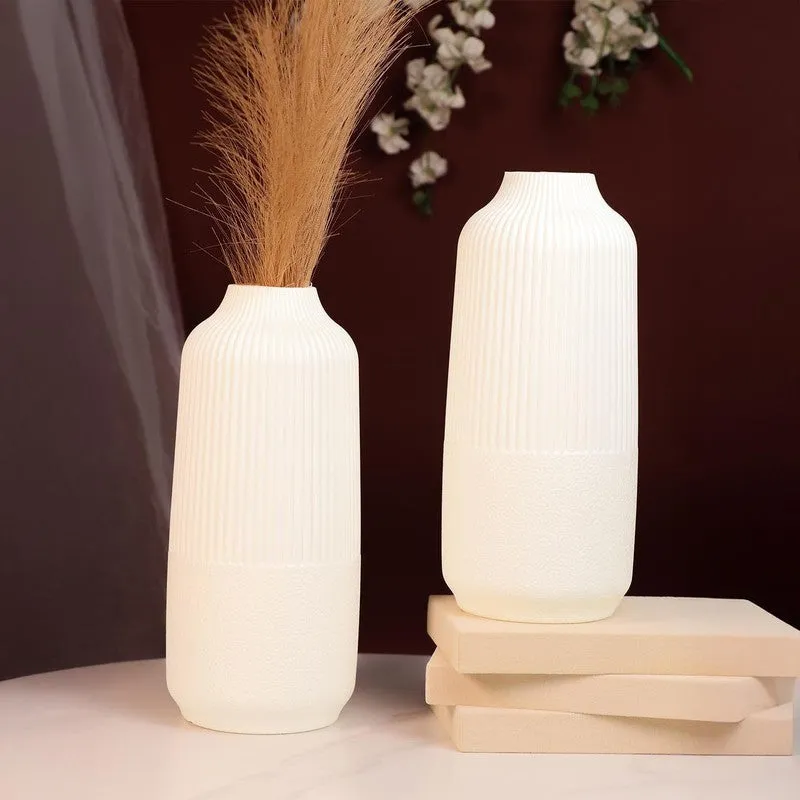 Ivory Column Vase - Set Of Two media 1