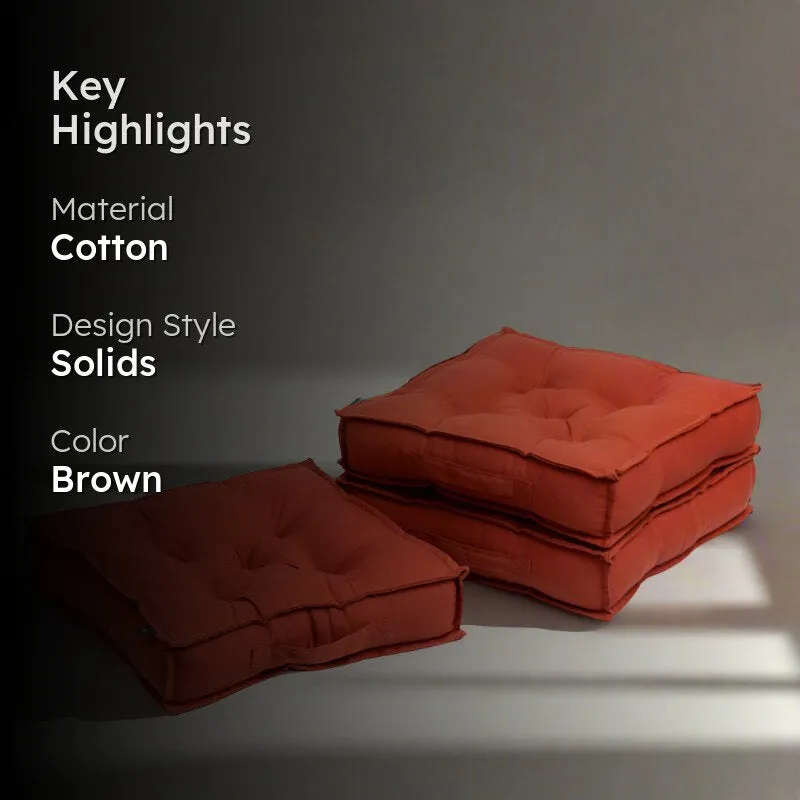 Tara Floor Cushion (Terracotta Brown) - Set Of Three media 2