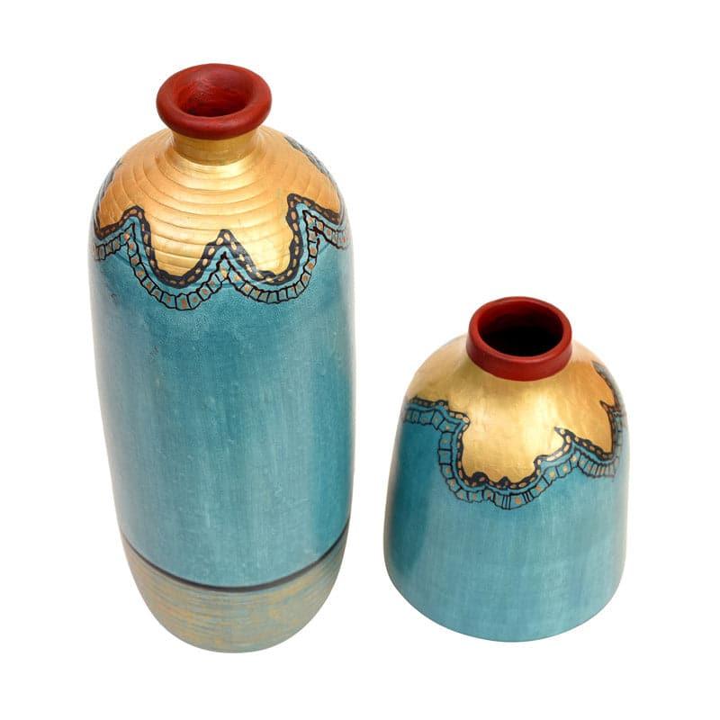 Pickora Tribal Terracotta Vase - Set Of Two media 4