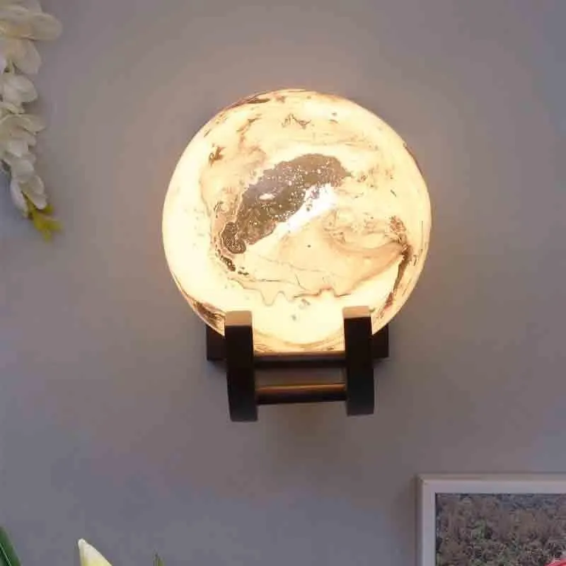 Eclipse Glass & Wooden Wall Lamp media 3
