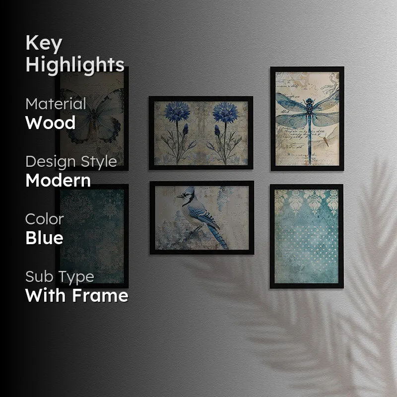 Whimsy Of Blues Wall Art - Set Of Six media 2