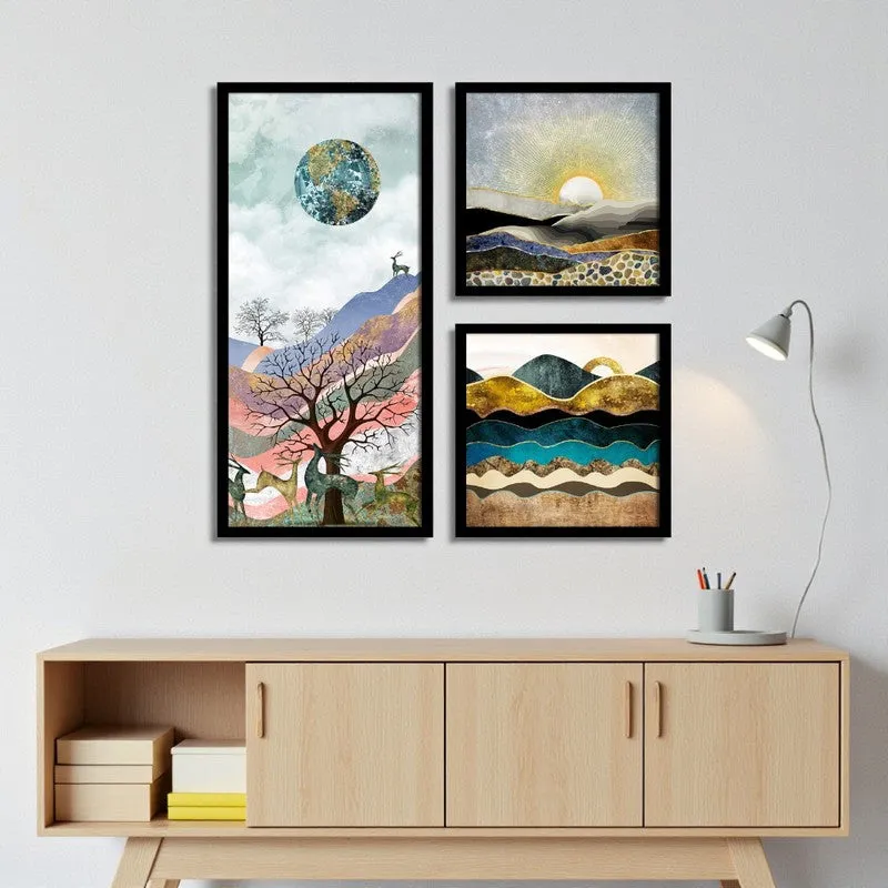 Mountain View Wall Art - Set Of Three media 3