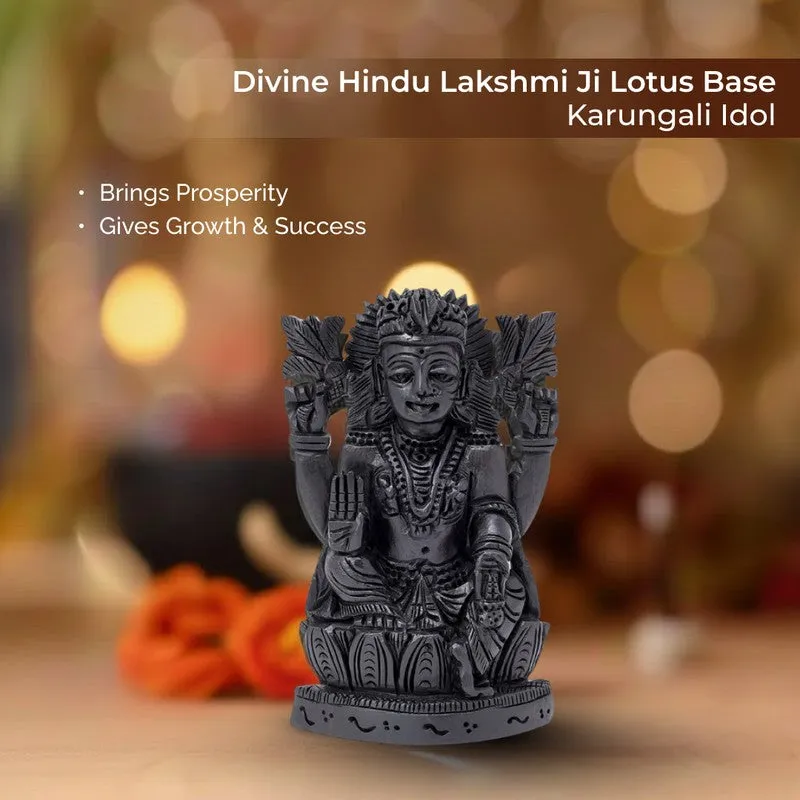 Goddess Lakshmi Divine Ebony Wood Idol media 4