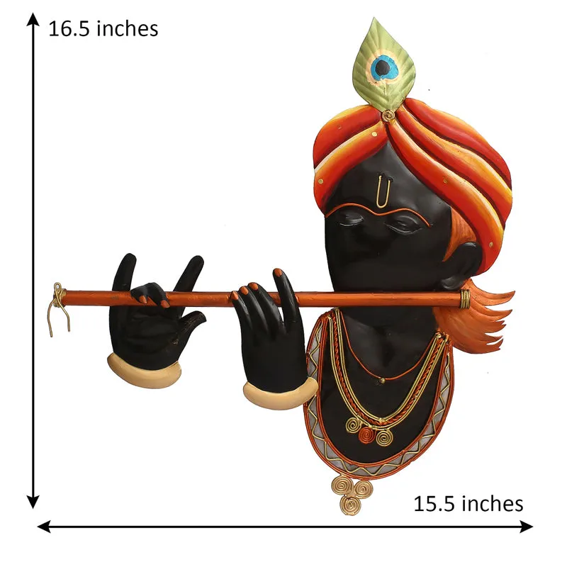Krishna Muralii Religious Iron Wall Accent media 5