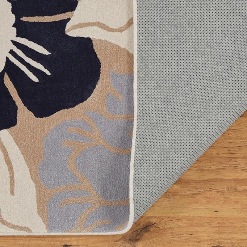 Anrion Hand Tufted Floral Wool & Nylon Carpet - Navy Blue media 6