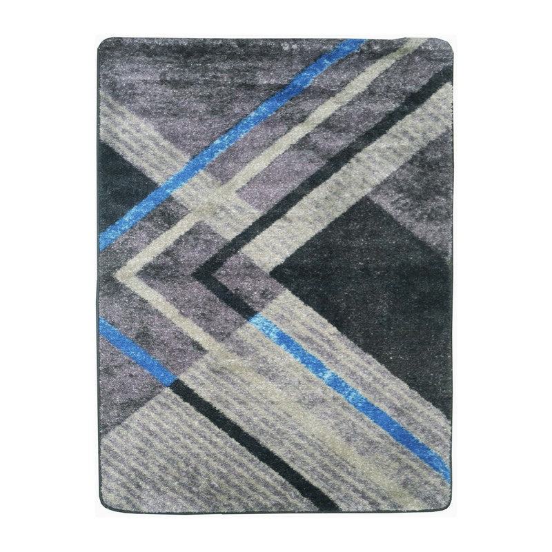 Orylen Abstract Micro Fiber Area Rug - Grey,Blue