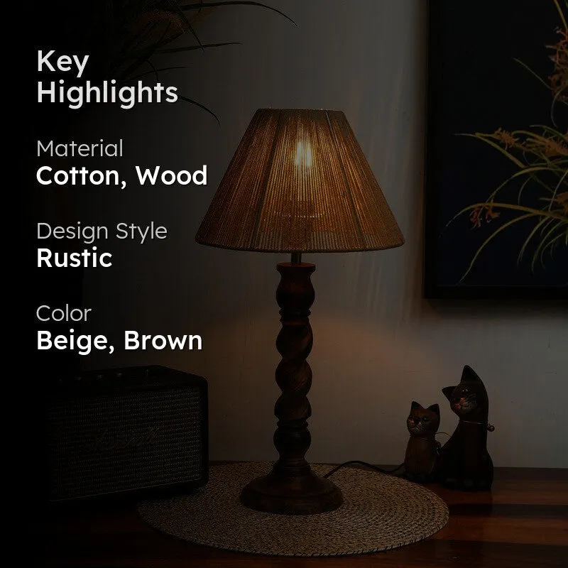 Artisan Cotton Table Lamp - Beige media 2