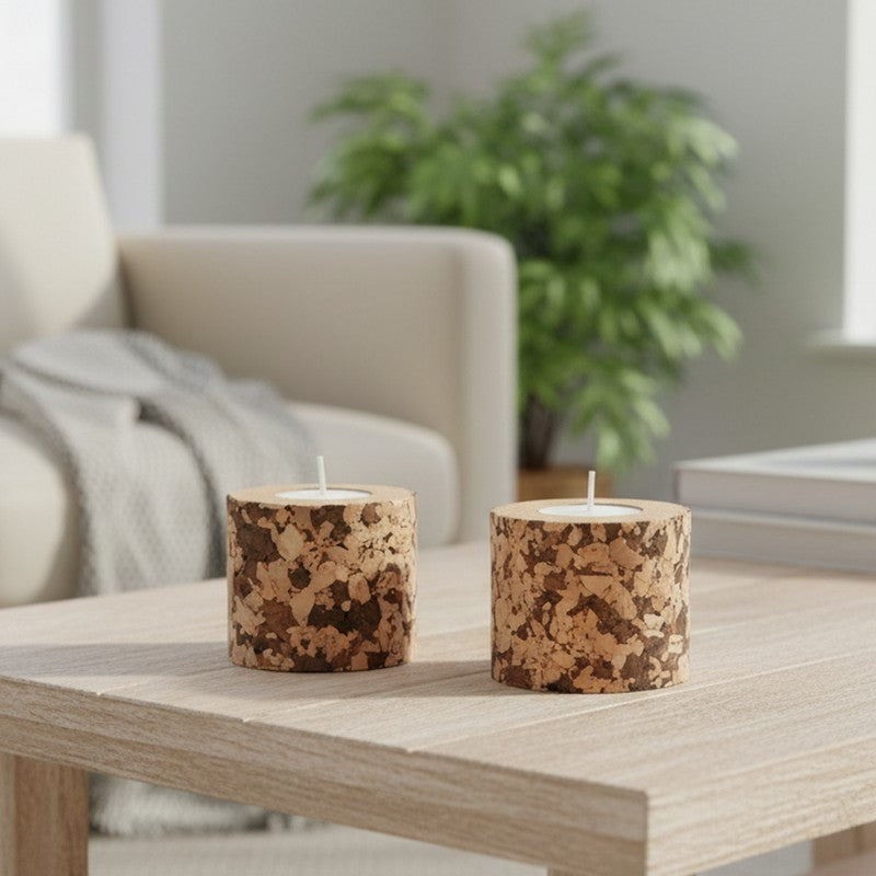 EcoSoul Tea Light Candle Holder - Set Of Two