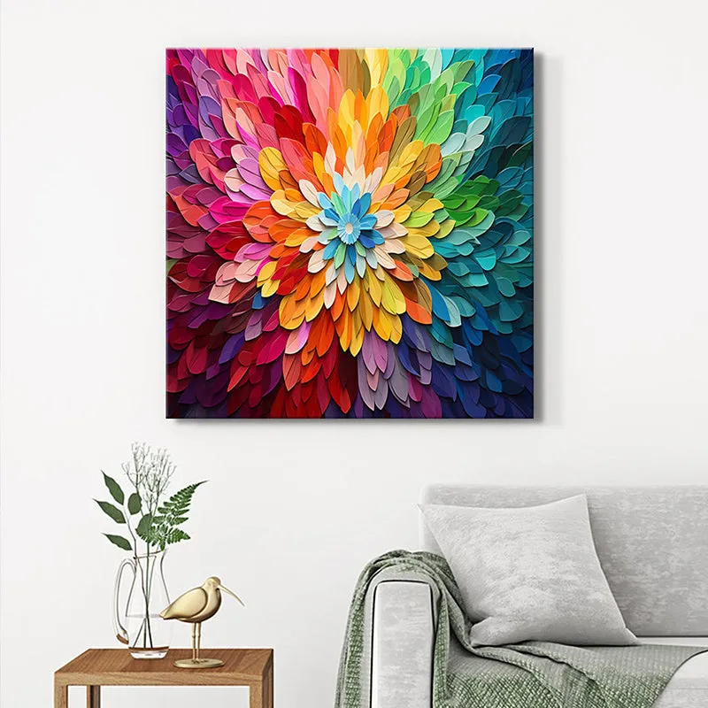 Colorful Petals Poly Canvas Wall Painting media 1