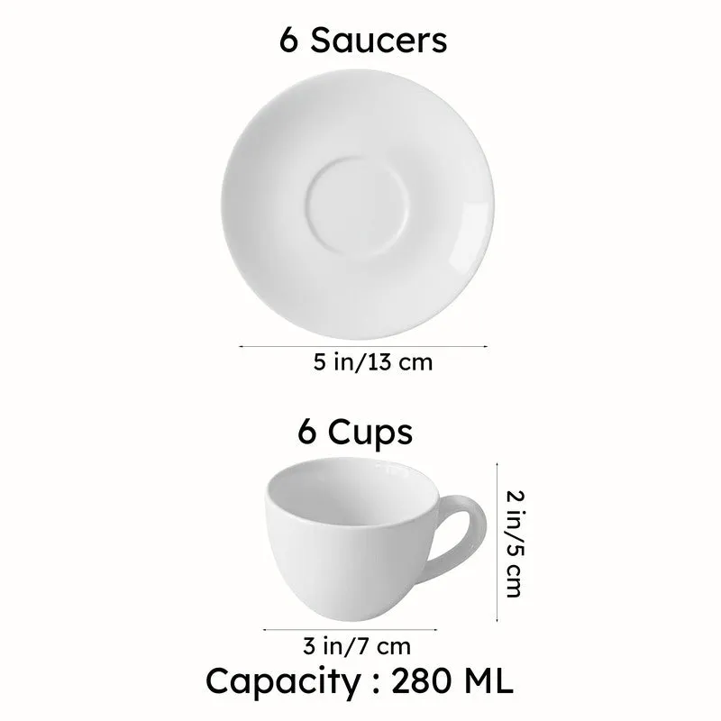 Gilded 24k Gold Brushed Porcelain Tea Cup & Saucer (280 mL) - Set of Six media 11