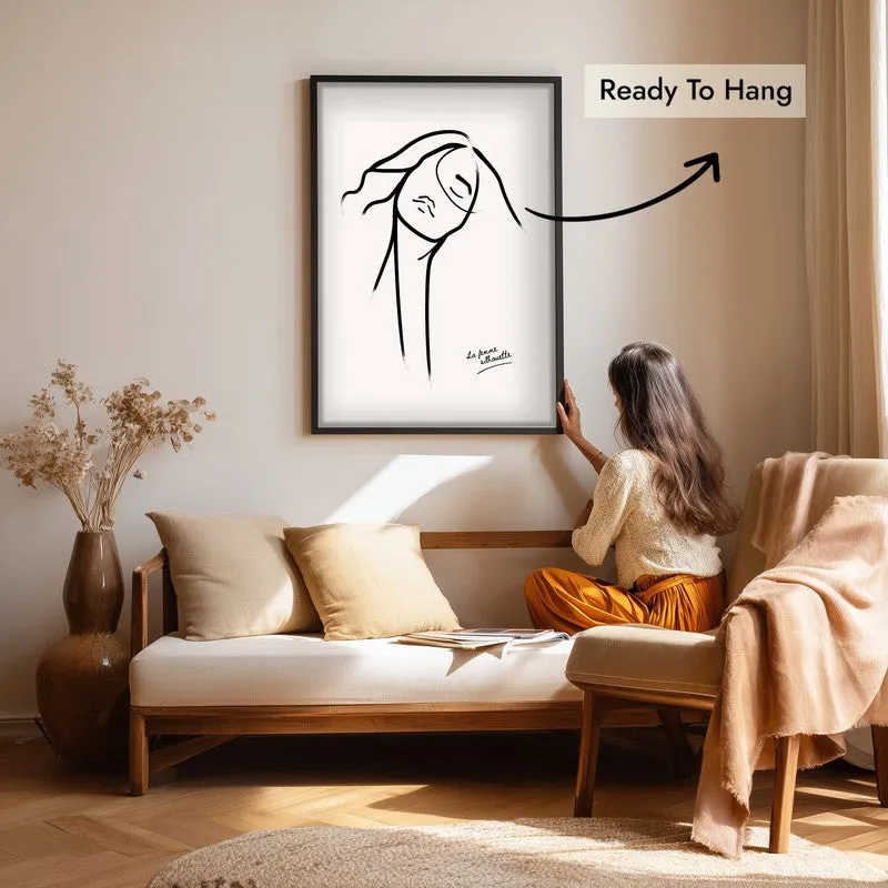 Lowered Gaze Canvas Wall Painting With Black Frame media 7