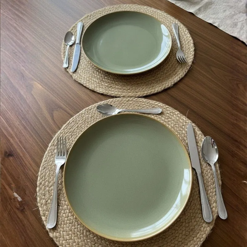 Ceramic Dinner Plates (Green) - Set of Two media 4