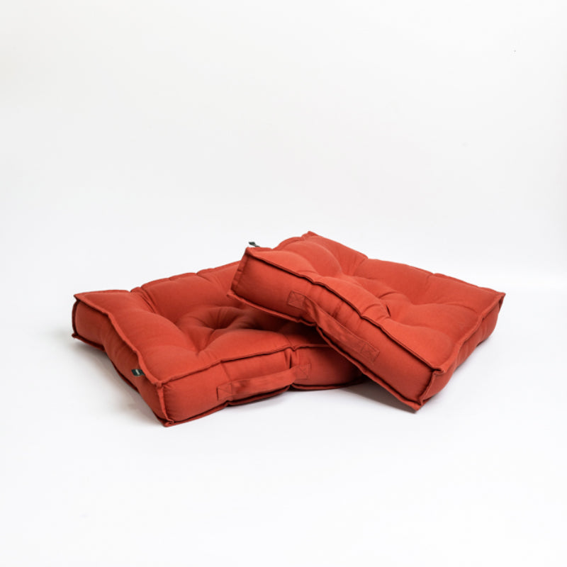 Tara Floor Cushion (Terracotta Brown) - Set Of Two media 4