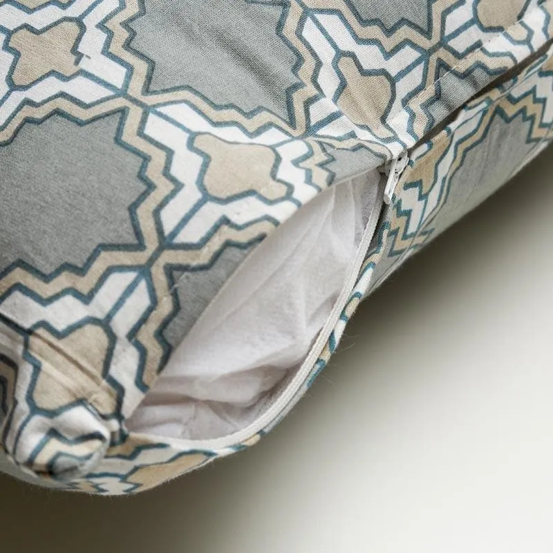 Marrakesh Tile Cotton Cushion Cover (Grey) - Set Of Two media 5
