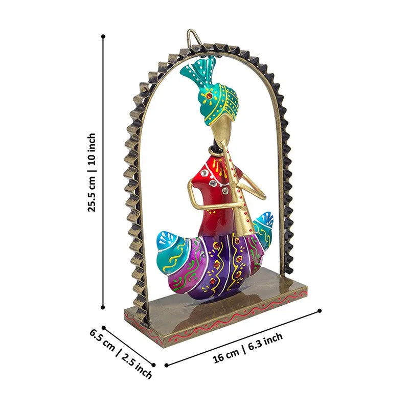 Folk Musician Wall Hanging - Blue,Red media 10