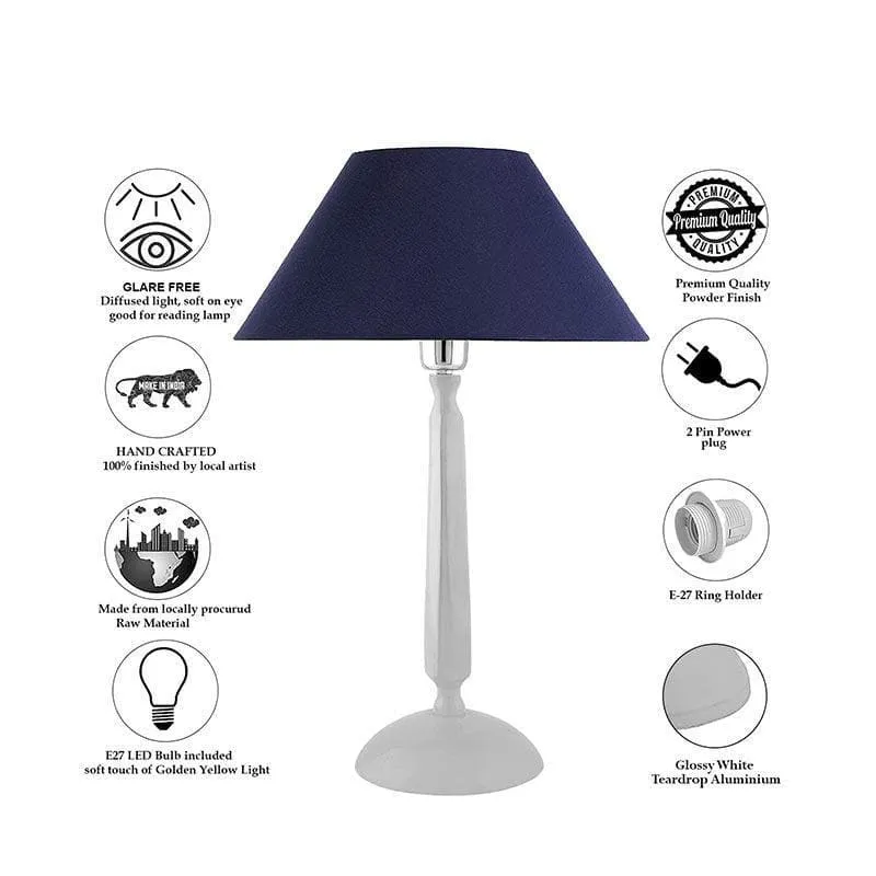 Marvel Luminary White Fabric Table Lamp - White,Blue media 6
