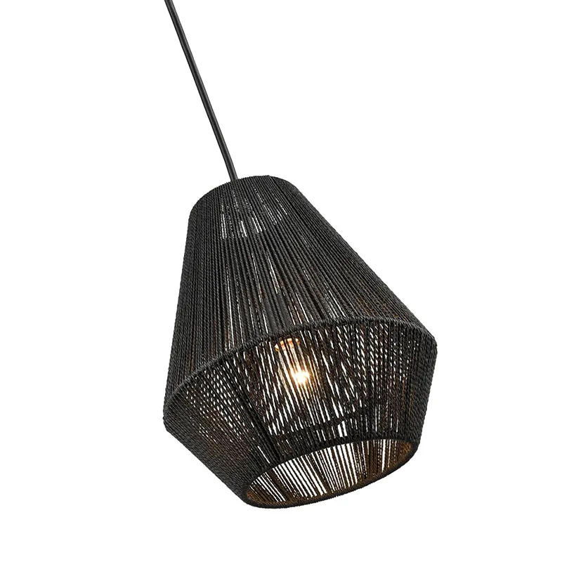 Coastal Woven Raffia Ceiling Lamp - Black media 4