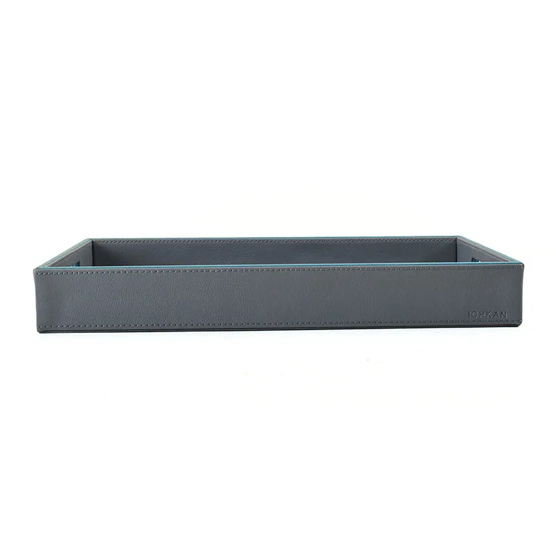 Tisca Faux Leather Serving Tray (Grey) - Set Of Two media 4