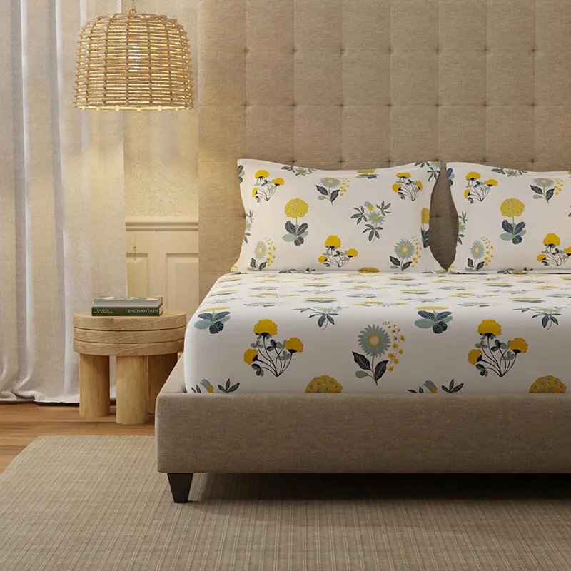 Urban Space Radiance White Cotton Bedsheet - 200 TC media 3