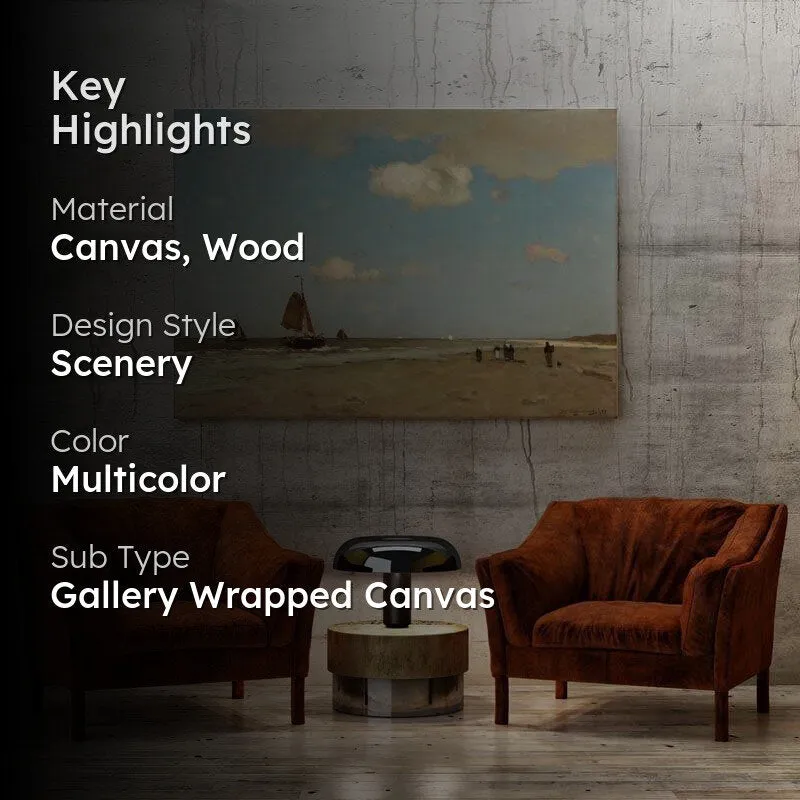 The Beach Scene Canvas Painting - Gallery Wrap media 2