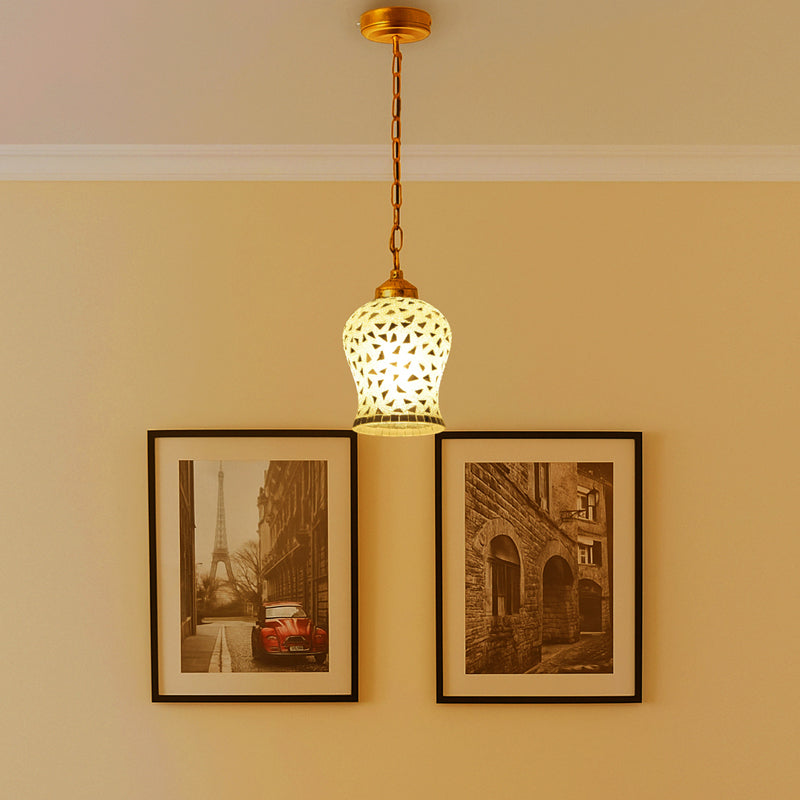 Mosaic Gild Metal & Glass Ceiling Lamp