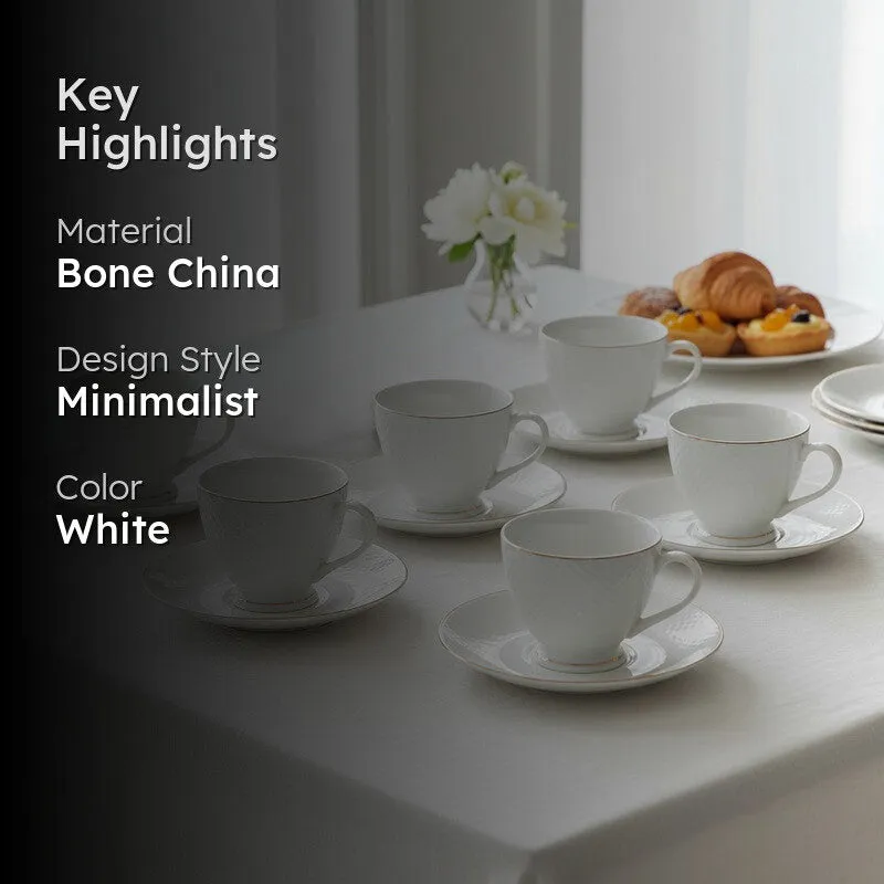 Kai  Bone China Cup & Saucer (300 ML) - Twelve Piece Set media 2