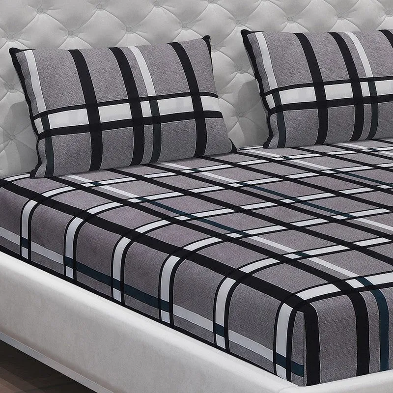 Monte Carlo Vintage Checks Bedsheet - 120 GSM media 5