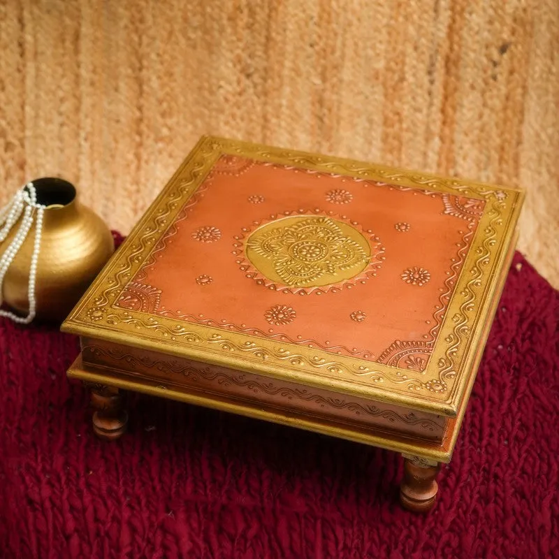 Zyvra III Folk Charm Mango Wood & MDF Stool - 18 inch media 1