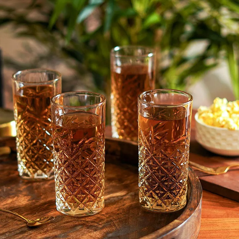 Prism Pour Drinking Glass (350 mL) - Set Of Four media 1