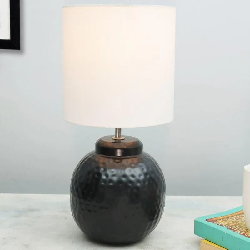 Marie Pastha Fabric Table Lamp - White,Black media 3