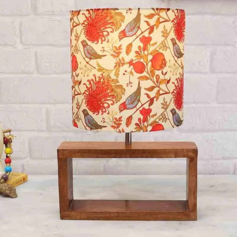 Amber Rectangle Fabric Table Lamp - Multicolor media 1
