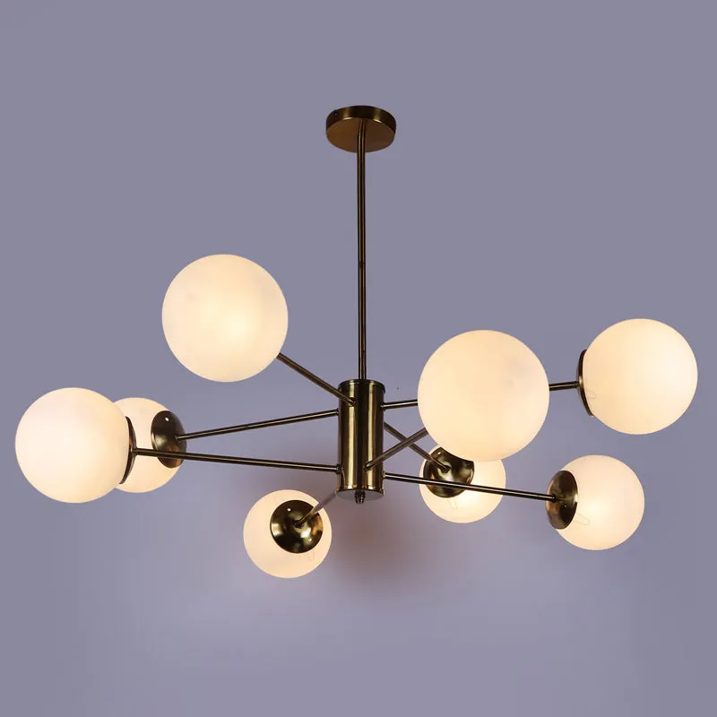 Industrial Multi-Globe Metal Ceiling Lamp - Gold & White media 5