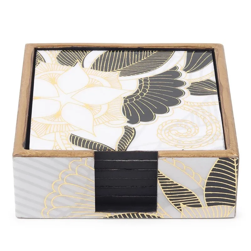 Yurex Wooden Coaster with Stand - Seven Piece Set media 4