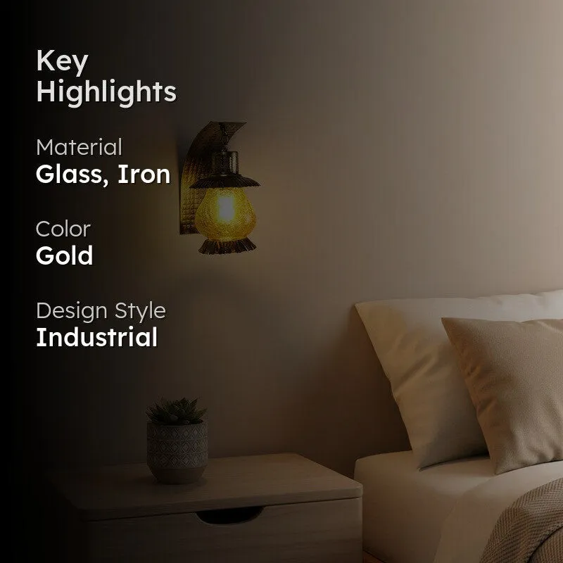 Crackle Yellow Iron Wall Lamp media 2