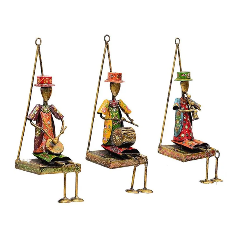 Seated Troupe Iron Wall Accent - Set Of Three media 5