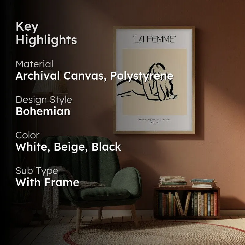 Quiet Allure Canvas Wall Painting With Brown Frame media 2