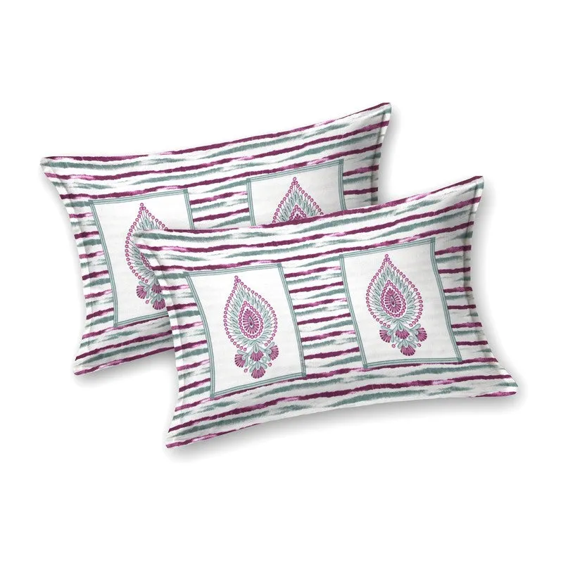 Desior Cotton Bedsheet (Green,Pink) - 240 TC media 4