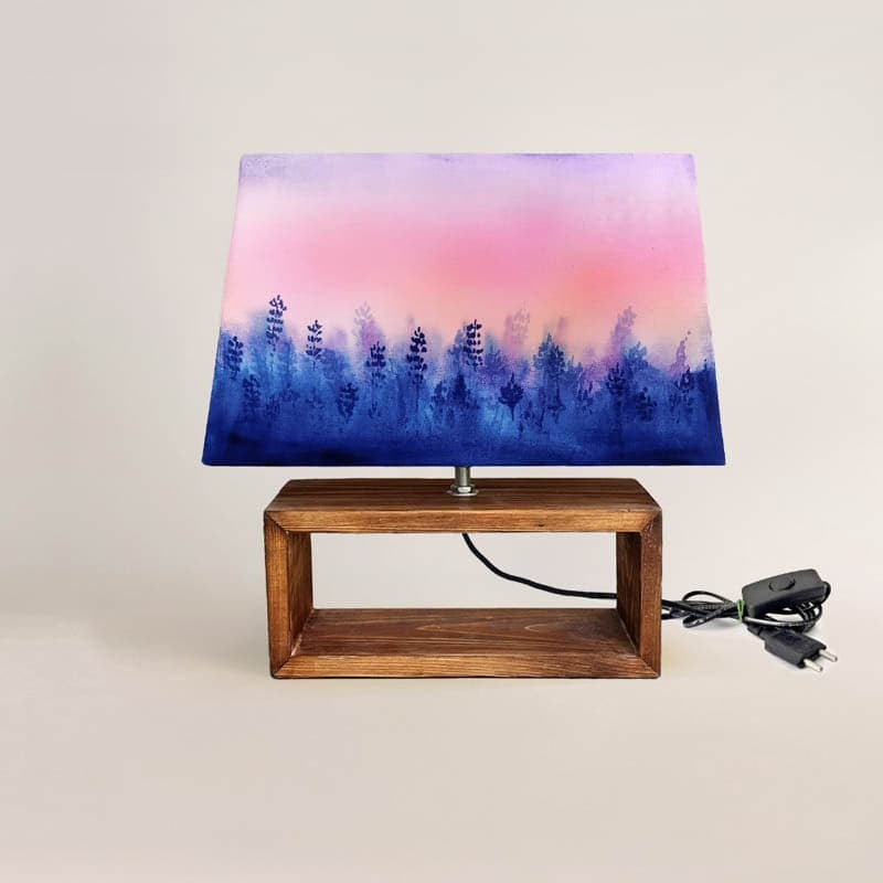 Horizon Dawn Handpainted Fabric Table Lamp - Multicolor media 4