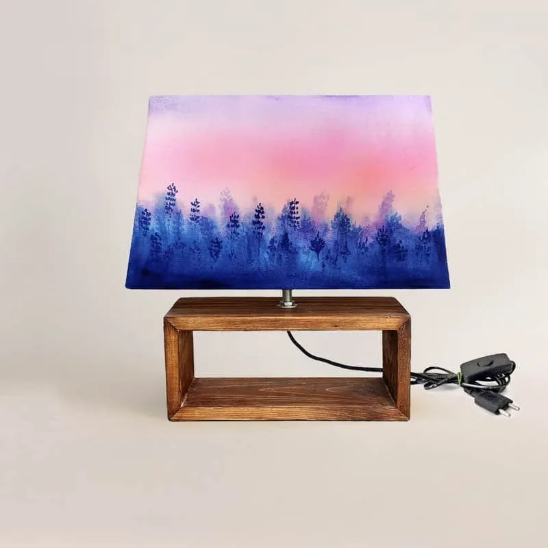 Horizon Dawn Handpainted Fabric Table Lamp - Multicolor media 4